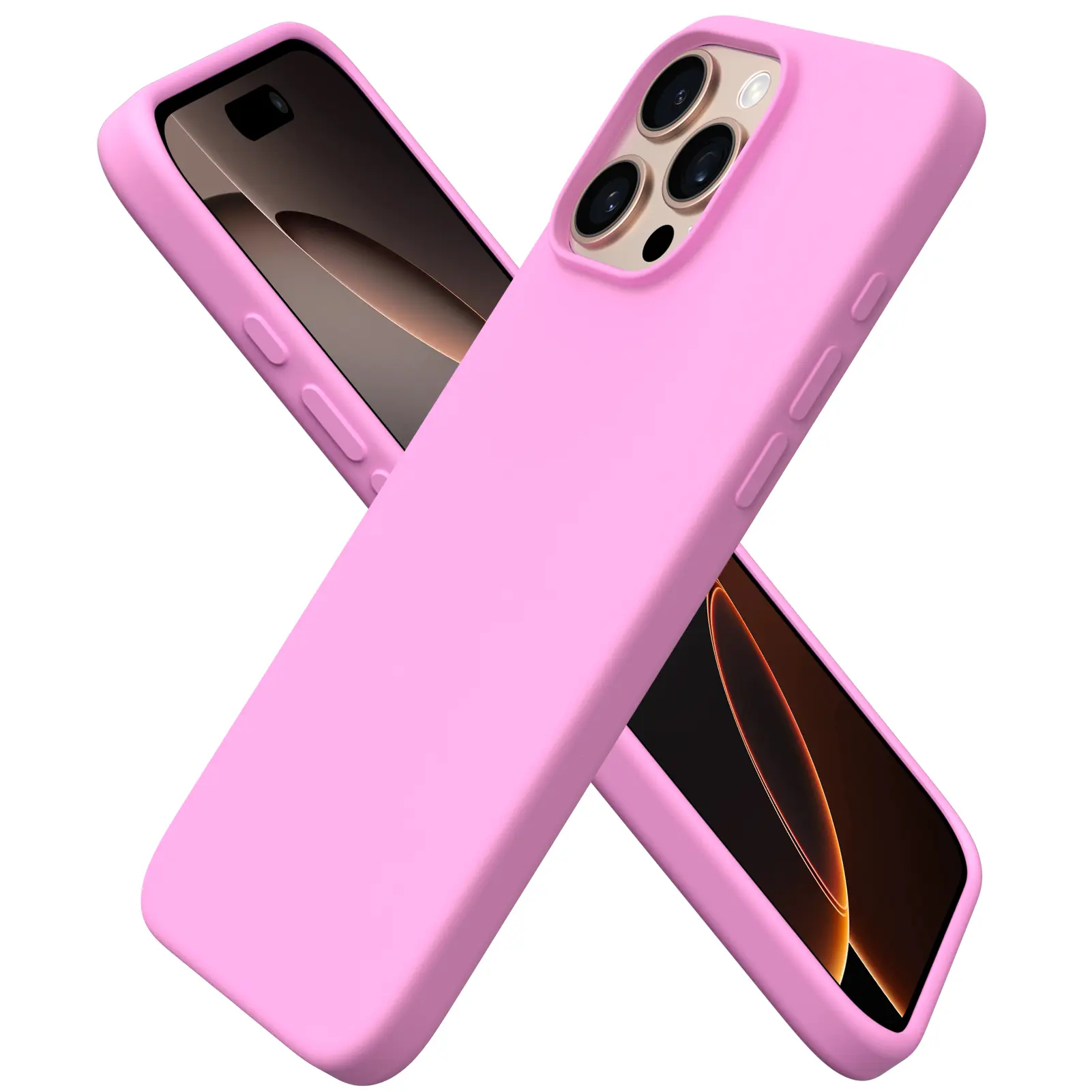 ORNARTO Liquid Silicone Case for iPhone 16 Series, Soft-Touch Shockproof Cover, Full-Body Scratch Protection, Raised Camera Protection, Anti-Fingerprint & Microfiber Lining