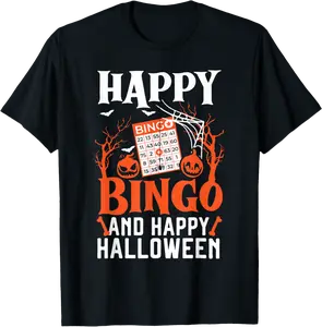 Bingo Halloween Trick Or Treat Bingo Player Bingo Caller T-Shirt - Clydebell Shop 86B0C6V1TBQ5