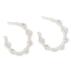 Radiance by Absolute™ 2.95ctw 1.25" Bamboo Hoop Earrings