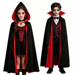 Halloween Vampire Cape for Kids, Role Play Costume for Masquerade, Costume for Parties, Witch, Demon, Elf, Perfect for Halloween, Carnival, Party Gifts