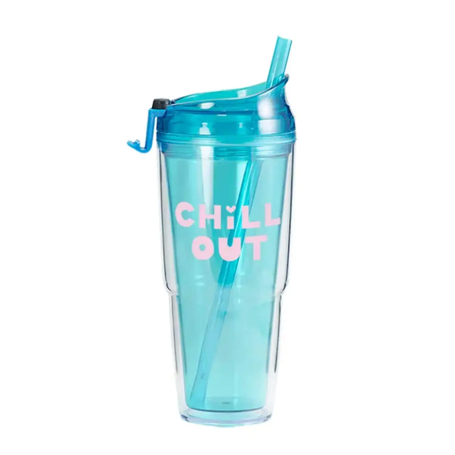 TOOT 16oz BPA-Free Double-Wall Acrylic Water Bottle - Chemical-Safe, Lightweight, Washable Reusable Beverage Tumbler with Lid, Straw, Portable for Coffee, Water