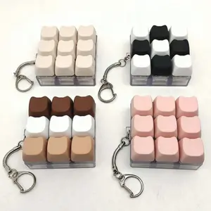 Cat Shaped Keychain Stress Relief Fidget Toy, Mechanical Keyboard Switch Tester, Keyring, Desk Decor, Phone Pendant, Anti-Anxiety Pop Fidget Toys