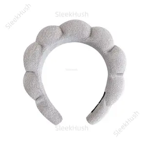 SleekHush Round Elastic Cloud Headbands - Super Soft, Gentle Touch, Skin-Friendly Sweat-Wicking Headband for Workout, Facial Cleansing, Baseball Sports & Outdoor Use