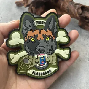 Bone Dog Warrior Morale Badge Tactical Patch PVC Hook&Loop Patches Armband Military Backpack Clothes Stickers
