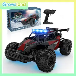 Growsland remote control high-speed 2.4 GHz RC car, 33km/h, 1:12 scale monster truck, off-road, LED headlight, rechargeable battery, gifts for adults and children 8-12.