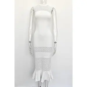 Jessica Bara Katelin Knit High Neck Maxi Dress