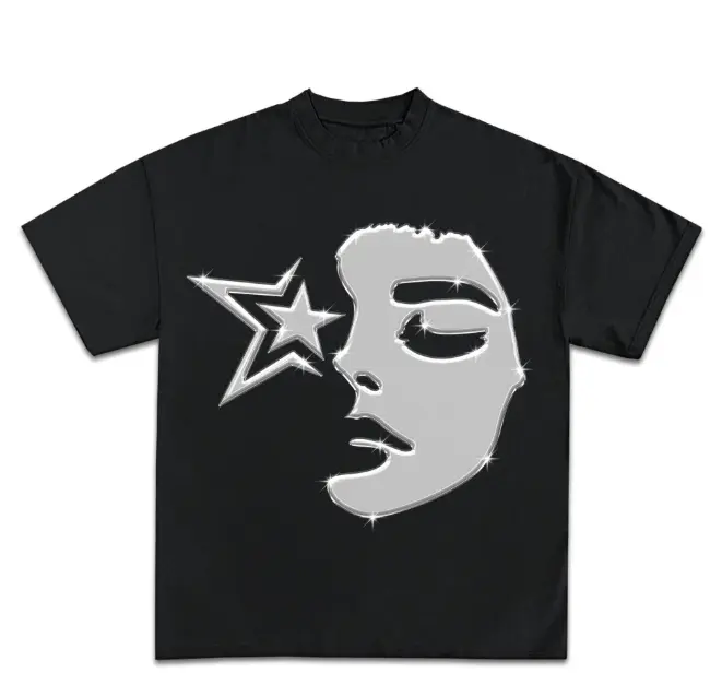 Youth & Adult Star lit Face Graphic T-Shirt, Unisex Premium Cotton T-Shirt, Soft Graphic Tee, Casual Everyday Shirt, Gift for Men & Women