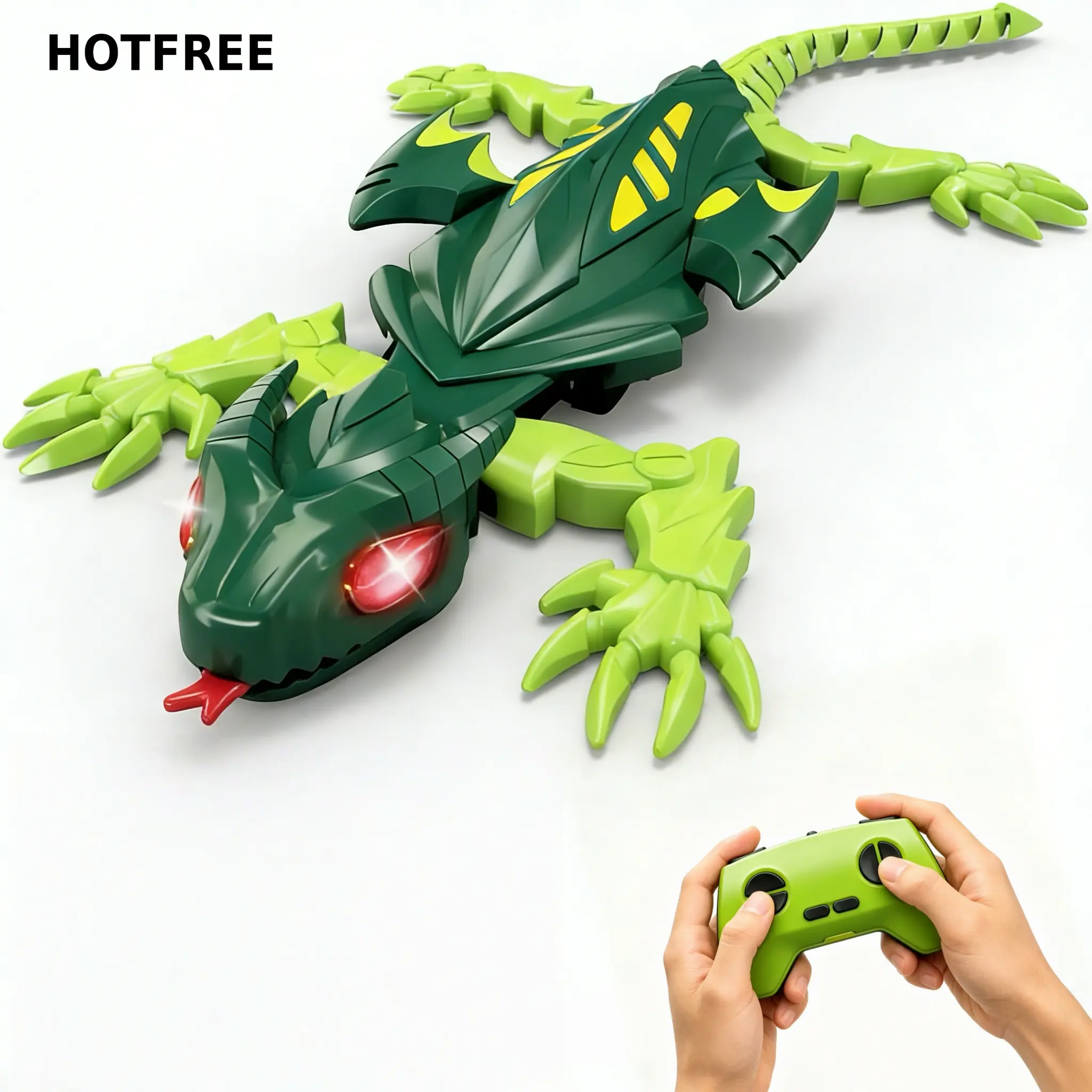 Hotfree RC Wall Climbing Lizard - Rechargeable Battery Unisex Remote Control Toy, 30 Mins Playtime, Fun Gadget for 3-4 Years+ Kids, Perfect Gift for Christmas Birthdays