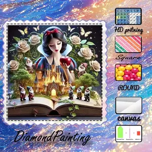 5D-DIY, high-grade flocking canvas, diamond art, diamond painting, fairy tale castle AB diamonds, fairy dust diamonds, crystal diamonds, perfect home decoration, handmade diamond art painting kit, special craft diamond art kit