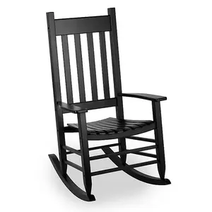 Kirkland's Black Wood Outdoor Rocking Chair