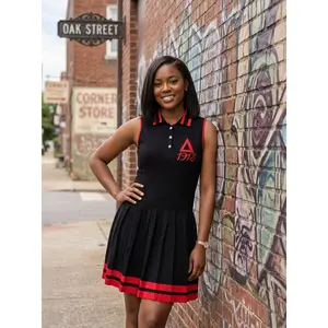 Delta Sigma Theta Crimson and Black Tennis Dress