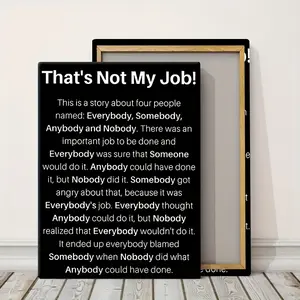1pc Artistic Wall Print with Inspirational Quotes, 2D Flat Wrapped Solid Wooden Wrap Frame - Classic Rectangular Black Wood Frame, Suitable for Living Room, Classroom Decor (Home Decor Poster & Print), Classic Rectangular Frame, Rectangular Frame