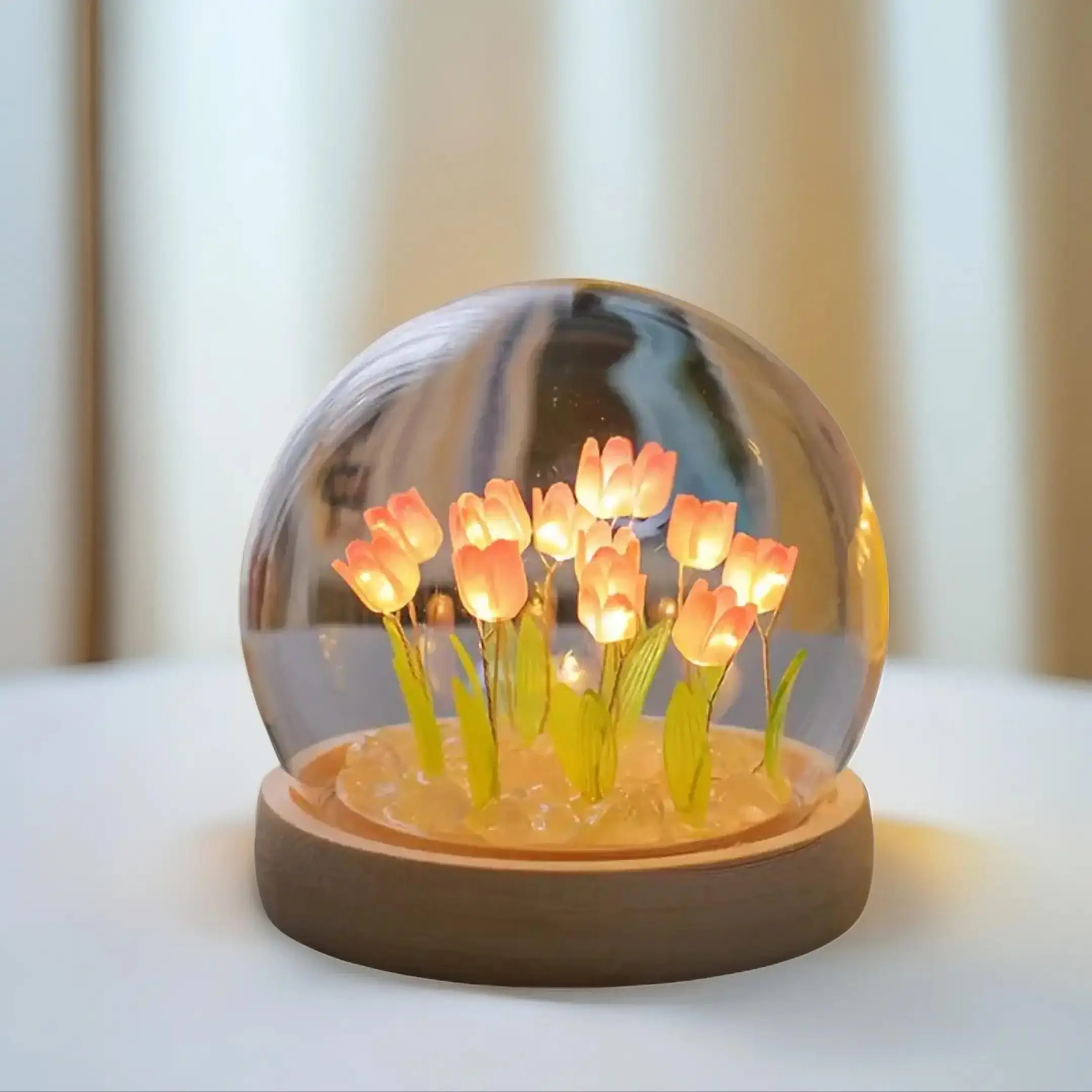 Tulip Shaped Night Light for Cozy Corner Decor, LED Flower Design Table Lamp Decoration for Bedroom, Tulip LED Light, Atmosphere Lamp, Desktop Ambient