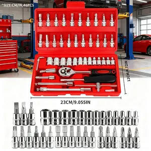 46-in-1 Multi-Function Socket Wrench Set, All-in-One Portable Repair Tool for Car, Bike & Home Fixing