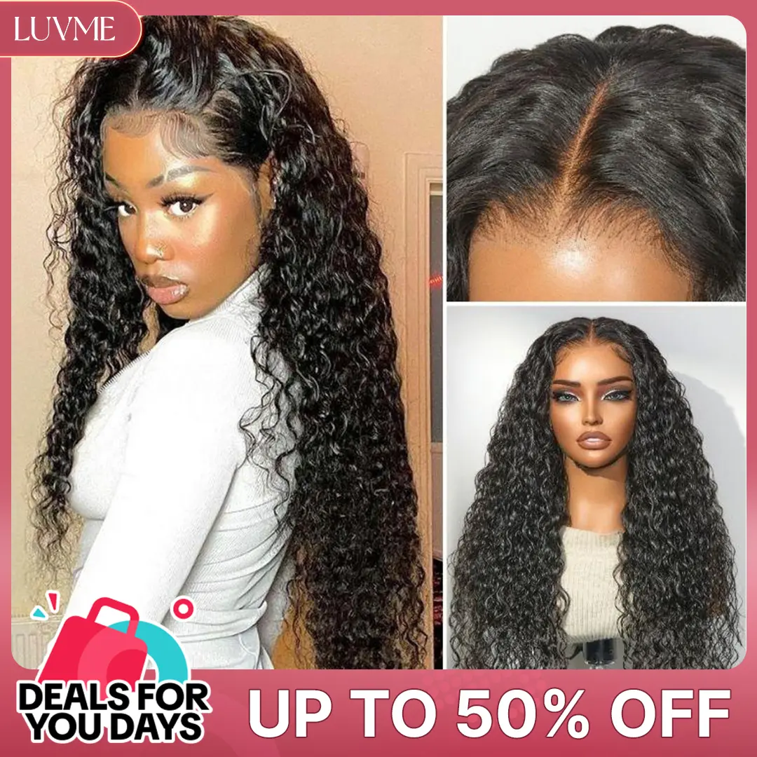 LUVME Water Wave Glueless Wig 13x4 Transparent Lace Flexi-Fit Invisible Drawstring Fluffy Curly Pre-Cut Pre-Bleached Pre-Plucked #DealsForYouDays LUVME Water Wave Glueless Wig 13x4 Transparent Lace Flexi-Fit Invisible Drawstring Fluffy Curly Pre-Cut Pre-Bleached Pre-Plucked #DealsForYouDays