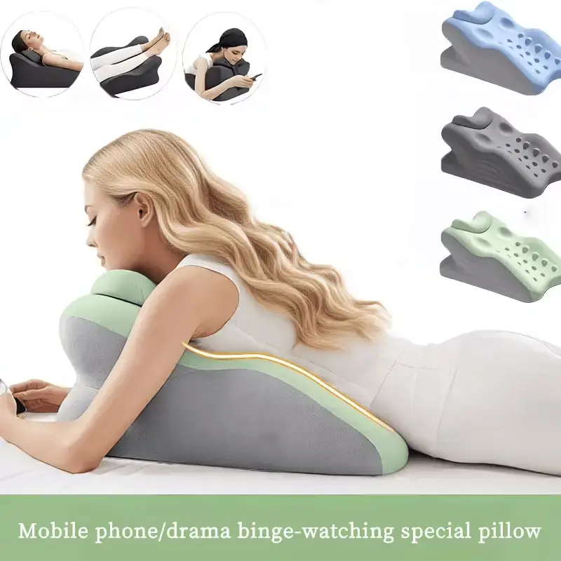 2 Styles: Ergonomic Support Pillow, Multi-Functional Prone Pillow, Breathable Bed Pillow, Suitable for Side and Back Sleepers, Memory Foam Pillow, Removable Pillowcase, Multi-Purpose Back Support