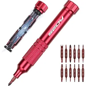 24-in-1 Mini Screwdriver Set, Bit EDC Pen Screwdriver Set Manual Repair Tool Kit for, Electronics, Watches, Phones, Laptops, Cameras (Red)