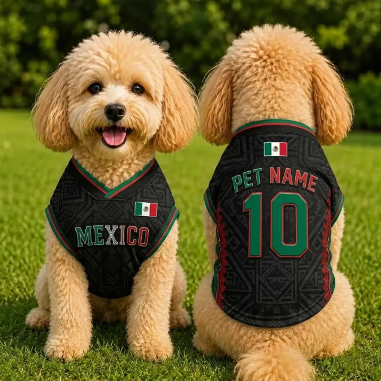 Mexico Pet Soccer Jersey Dog Cat Football Shirt Puppy Sportswear Game Day Outfit