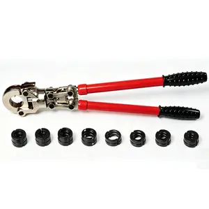 Manual Pipe Crimping Tool, 6T Output Force Pipe Clamp with 8 Dies for 16-32mm PEX/Plastic/Aluminum Pipes, Leak-Proof Pipe Press Tool for Plumbing, Construction & DIY