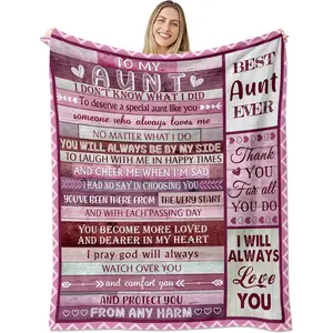 to My Best Aunt Gifts Blanket, Aunt Gifts from Niece Nephew, Best Auntie Ever Gifts, Aunt Christmas Gifts Throw Blanket 60x50", Aunt Mothers Day Gifts, Happy Birthday Gifts Ideas for Aunt