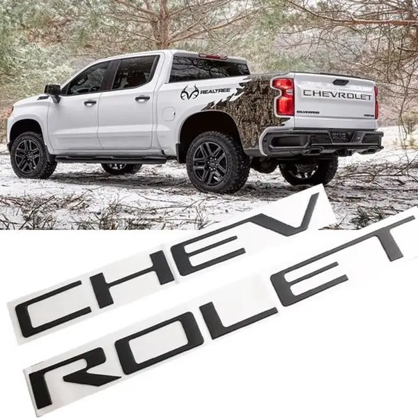 Chevrolet 3D Raised Tailgate letters for 2019-23 Chevy Silverado 1500 2500HD