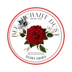 Bee Enchant’s Rosey Kisses Custom Body Dusting Perfume Powder- Scented - Finely Milled powder Talc-Free Fragrance Vanilla Daily- Natural Shower Powder Cosmetic-body powder- perfume powder