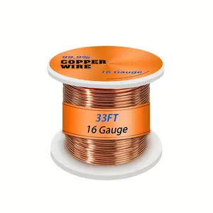 16 Gauge/ 1.3mm Diameter 33Feet Soft Pure Copper Wire - for Jewelry Making, Craft, Electroculture & Gardening - Suitable for DIY Projects - Perfect Gift for Crafters & Gardeners