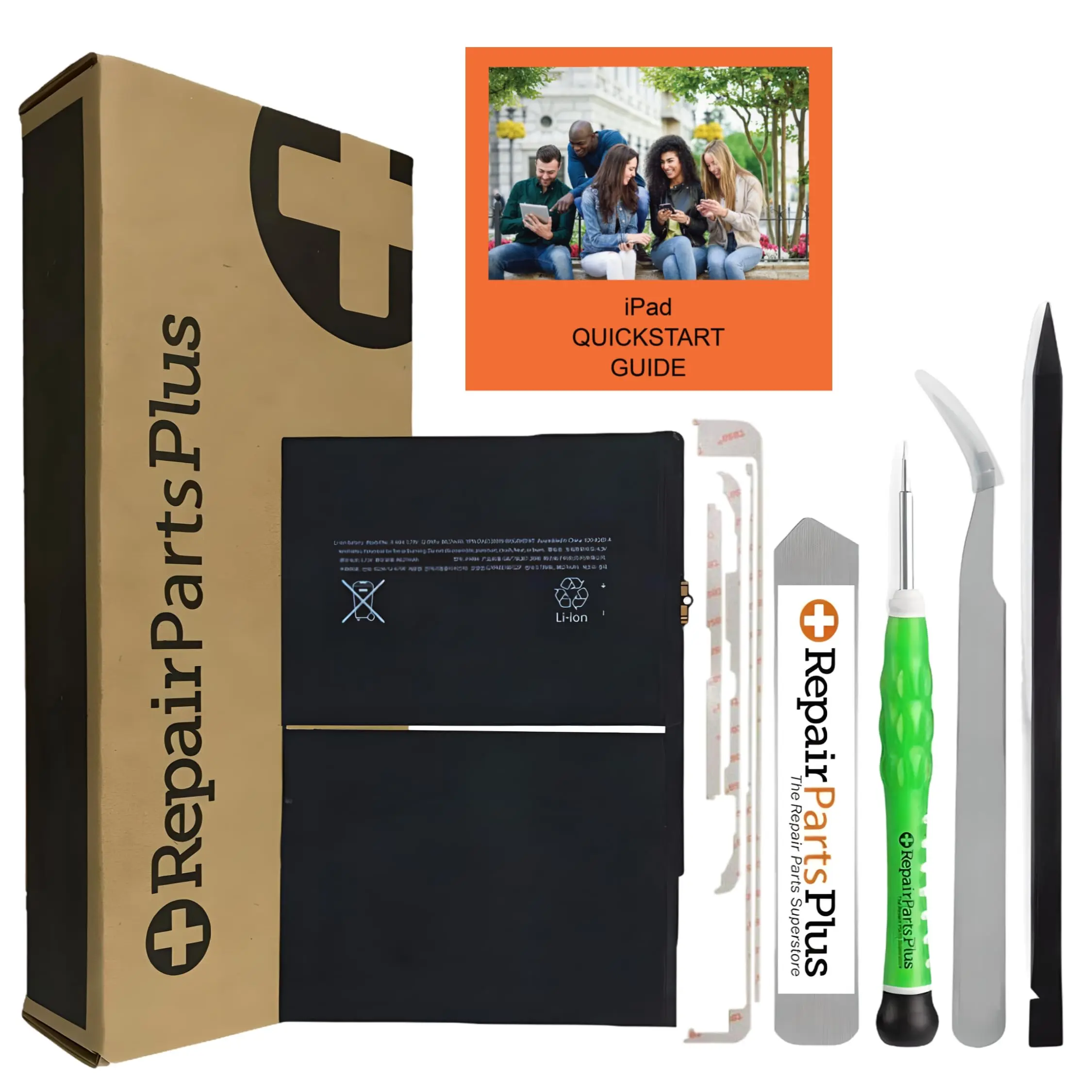 Repair Parts Plus for iPad 7 | 8 | 9 (7th Gen | 8th | 9th) Battery Replacement A1484 Premium Kit (A2197 A2198 A2200 A2270 A2428 A2429 A2430 A2602 A2603 A2604 A2605) + Tools + Adhesive