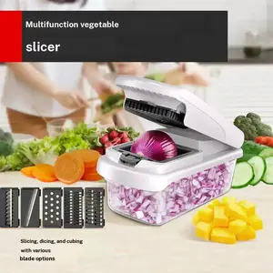 Multifunctional Vegetable Chopper 15-in-1 Professional Onion Chopper with 8 Blades Vegetable Cutter for Salad Potato Carrot Garlic Essential Kitchen Tool