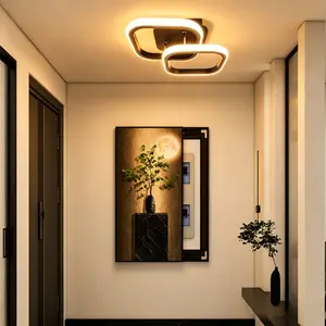 Square Iron LED Ceiling Light, Adjustable Color Temperature 3000-6000k, Metal Pendant Lamp with Shade, Hard Wired 110-240v