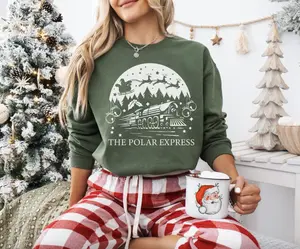Vintage Polar Express Christmas Shirt/Sweatshirt/Hoodie, Retro Crewneck, Gift For Xmas, Cotton, Womenswear Tops