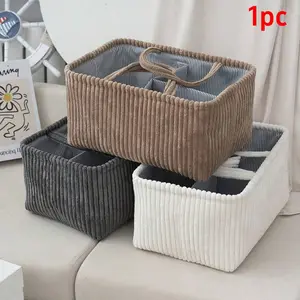 Multifunctional Storage Basket Baby Diaper Bag, Large Capacity Organizer for Clothes Toys Wet Wipes, Mommy Handheld Multi-Compartment Bag