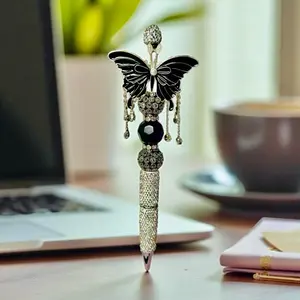 Midnight Elegance Butterfly Pen with Sparkling Design and Elegant Butterfly Top