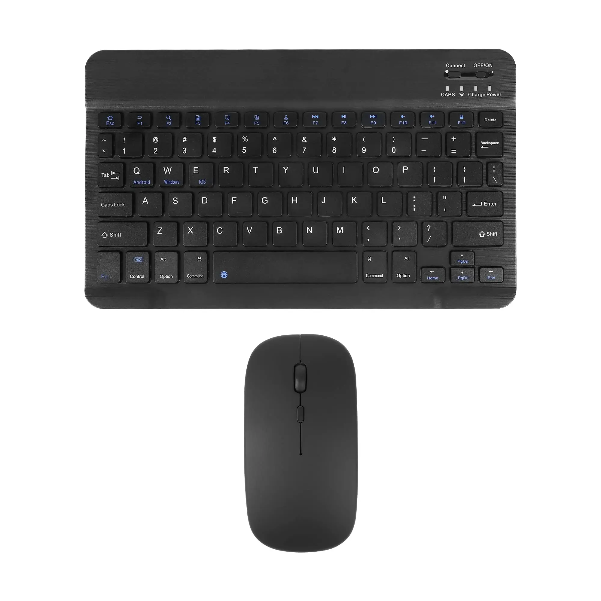 Rechargeable Bluetooth Keyboard and Mouse Combo, Universal Ultra-Slim Wireless Keyboard Mouse Set for Android Windows iPad iPhone Samsung Tablet Portable Compact Keyboard Set