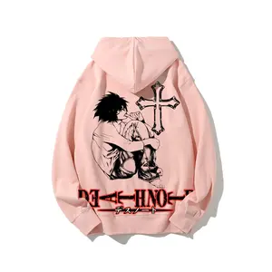 Unisex Death Note L Anime Graphic Hoodie, Japanese-Style Minimal Aesthetic Clean Streetwear, Soft Cotton Couple Outfit for Fall Winter, Ideal Gift