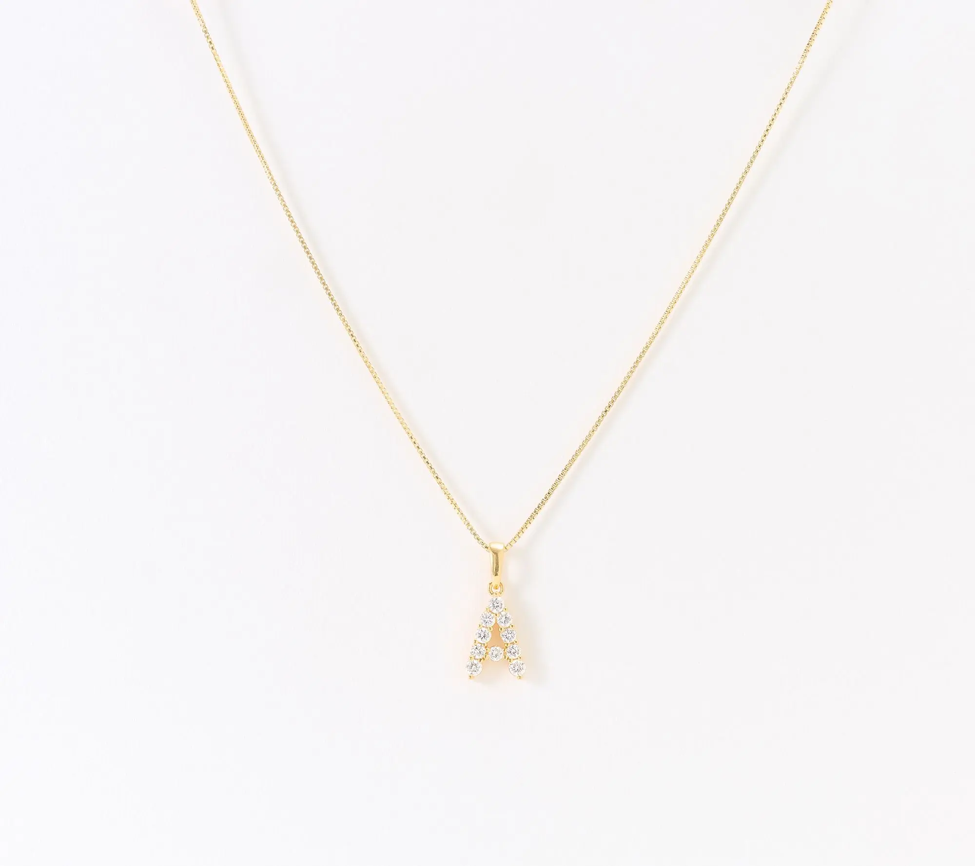 Fire Light Lab Grown Diamond .3 cttw Initial Pendant Gold-Plated