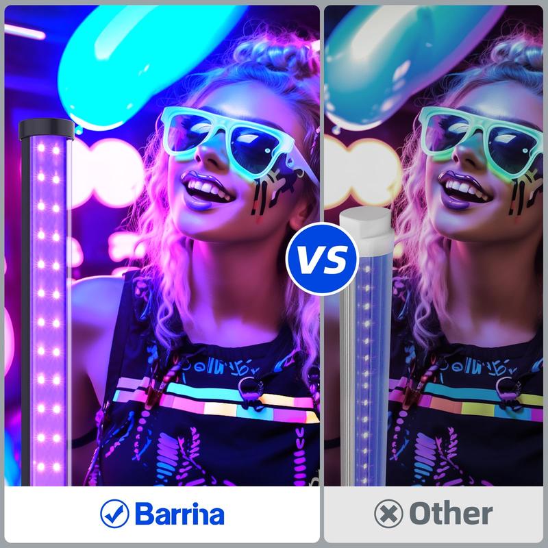 Barrina T10 Vertical Standing LED Black Lights, 14W, 385-400nm, 1FT, and On/Off Switch, Perfect for Party