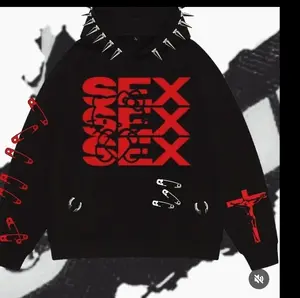SEX SEX SEX Punk goth studded alt HELLO KITTY SPIKED HOODIE