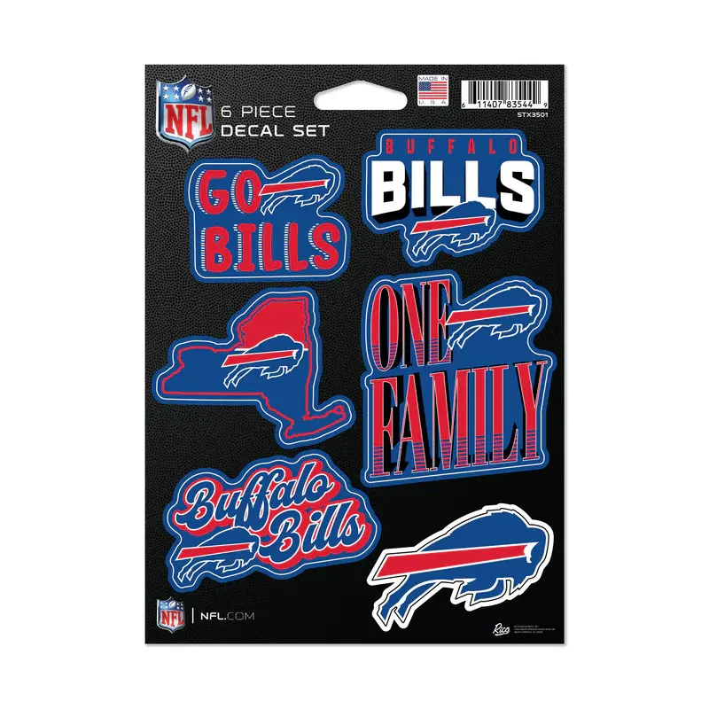 BUFFALO BILLS 6-PIECE DECAL SET