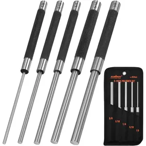 5-Piece Roll Pin Set, 8-Inch Carbon Pin Tool Kit (1/8" to 3/8") with for Gunsmithing, Watch & Jewelry Repair