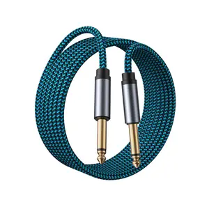Guitar Cable 15 ft Guitar Cord 1/4 Inch Instrument Cable 6.35mm (1/4) TS to 6.35mm (1/4) TS Stereo Audio Cable Male to Male with Zinc Alloy Housing and Nylon Braid