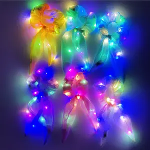 DIY rabbit ear light-up hair tie, night light hair flower, sparkling support hair tie, night club hair accessory
