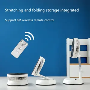 Portable Oscillating Standing Fan with Remote Controller Foldable Desk Fan Rechargeable Battery Powered Pedestal Fan for Camping TENGKESi