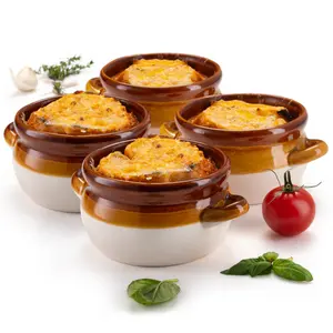French Onion Soup Crocks, 18 oz, Set of 4 Ceramic Cookware