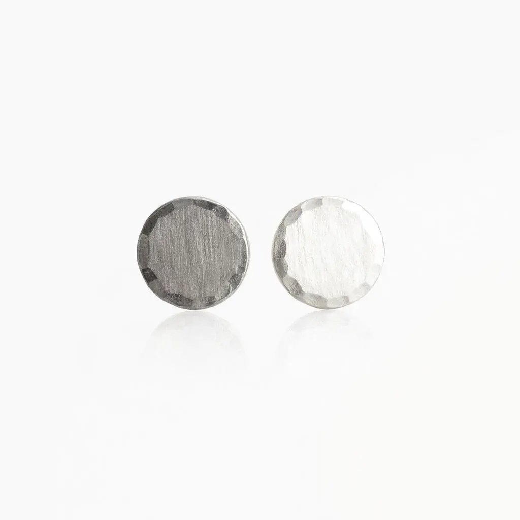 Sterling Silver Hammered Stud Earrings