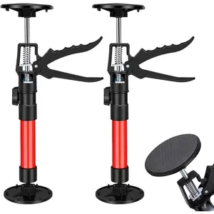 2Pack Adjustable Support Pole (Retractable from 12" to 24"), Cabinet Jacks for Installing Cabinets, Steel 3rd Hand Support System, Support Rod for Jacks Cargo Bars Drywalls, Supports up to 180 lbs