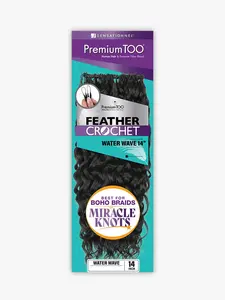 Sensationnel Premium Too Feather Crochet Water Wave 14 Inch Human Hair Blend Braiding Hair