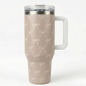 Mother's Day Gift - 40oz Insulated Tumbler with Handle and Straw, Stainless Steel Vacuum Travel Mug, Leak-Proof Cup for Mom, Grandma, Wife, Birthday Gift