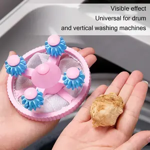 3-Pack Reusable Washing Machine Filter, Hair Lint Catcher Mesh Bag with Roller, suitable for both top-loading and upright washing machines