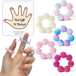 5 Piece Set Thistle Bead Stress Relief Ring, Finger Massager, Anxiety Relief, Multi-Color Options, Adult Use, Adhd Friendly, Christmas Gift